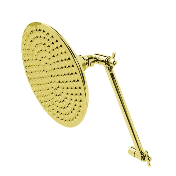 Shower Head, Polished Brass, Wall Mount